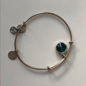 Silver “emerald” Alex and Ani bangle bracelet